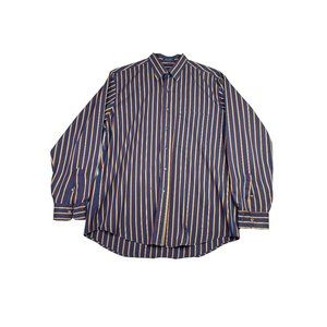 Vintage Mens Burberrys Striped Button‎ Down Shirt sz Large AS IS